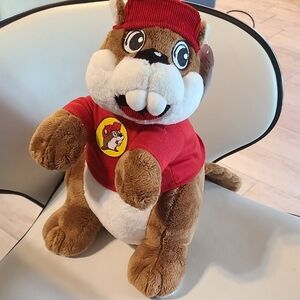 Buc-ee's Brown Beaver Plush Toy with Red Shirt and Hat
